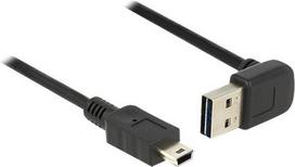DeLOCK Easy - USB-Kabel - USB (M) up/down angled, reversible bis Mini-USB, Typ B (M) - USB2.0 - 50cm - Schwarz (85184)
