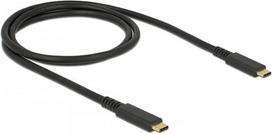 Delock - USB-Kabel - 24 pin USB-C (M) zu 24 pin USB-C (M) - USB 3,1 Gen 2 - 3 A - 1,0m - Schwarz (85207)