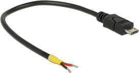 DeLOCK - Stromkabel - ohne Stecker bis Micro-USB Type B (M) 15cm - Schwarz (85306)