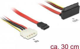 DeLOCK 85514 SATA-Kabel 0,3 m 1 x Molex 4 pin 1 x SATA 22 pin - 1 x SATA 7 pin Mehrfarbig (85514)