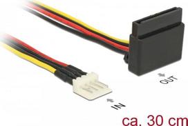 Delock Stromkabel SATA 15 Pin Buchse > 4 Pin Floppy Stecker Metall 30 cm (85511)