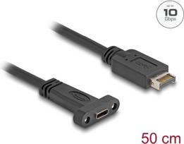Delock 85526 - USB 3.1 E Key A 20 Pin Stecker zu C Buchse Einbau 50 cm - Digital/Daten - 0,5 m (85526)