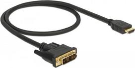 DeLOCK - Videokabel - Single Link - HDMI / DVI - DVI-D (M) bis HDMI (M) - 50cm - Dreifachisolierung - Schwarz - Daumenschrauben (85581)