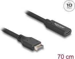 Delock USB 10Gbps Kabel Typ-E Key A 20 Pin ST> USB-C BU 0.7m - Kabel - Digital/Daten (85666)