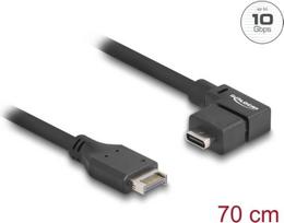 Delock USB 10Gbps Kabel Typ-E Key A 20 Pin ST> USB-C BU gewinkelt 0.7m - Kabel - Digital/Daten (85759)