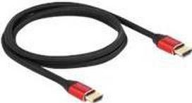 Delock - Ultra High Speed HDMI-Kabel - HDMI männlich bis HDMI männlich - 1,0m - Dreifachisolierung - Rot - hauchvergoldete Kontakte, unterstützt 8K 60 Hz (7680 x 4320) (85773)