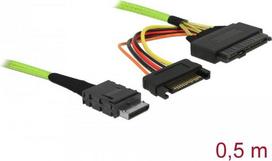 DeLOCK OCuLink - Internes SAS-Kabel - OCuLink (SFF-8611) bis SATA Leistung, U.2 (SFF-8639) - 50cm (data) / 10cm (power) (85802)