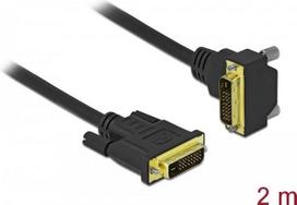 DeLOCK - DVI-Kabel - Dual Link - DVI-D (M) gewinkelt bis DVI-D (M) - 2,0m - Daumenschrauben - Schwarz (85894)