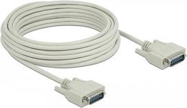 Delock - Kabel seriell - 15 pin D-Sub (DB-15) (M) zu 15 pin D-Sub (DB-15) (M) - 10,0m - Daumenschrauben - beige (85979)