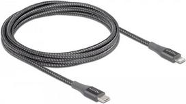 Delock - Lightning-Kabel - USB-C männlich bis Lightning männlich - 2,0m - Grau - für Apple iPad/iPhone/iPod (Lightning) (86632)