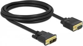 DeLOCK - Videokabel - Single Link - DVI-A (M) bis HD-15 (VGA) (M) - 2,0m - Daumenschrauben - Schwarz (86749)