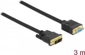 DeLOCK - Videokabel - Single Link - DVI-A (M) bis HD-15 (VGA) (W) - 3,0m - Daumenschrauben - Schwarz (86754)