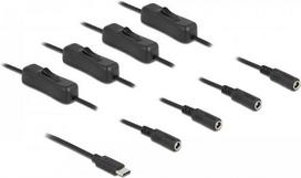Delock - Netz-Splitter - USB-C (M) bis Gleichstromstecker 5,5 x 2,1 mm (W) - 1,0m - Schwarz (86802)