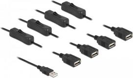 Delock - Netz-Splitter - USB (M) bis USB (W) 2 A - 1,0m - Schwarz (86805)