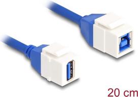 Delock - USB-Kabel - USB Typ A (W) Keystone zu USB Type B (W) Keystone - 20cm - up to 5Gbps data transfer rate - Weiß/Blau (86970)