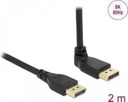 Delock - Videokabel - DisplayPort (M) zu DisplayPort (M) gewinkelt - DisplayPort 1.4 - 2 m - 8K Unterstützung - Schwarz