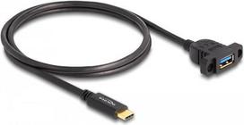 Delock - USB-Kabel - USB Typ A (W) zu USB-C (M) - USB 3.2 Gen 2 - 3 A - 1 m - Schwarz