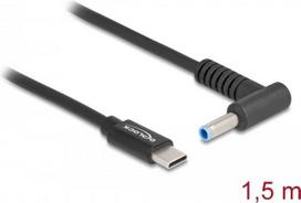Delock - Stromkabel - USB-C (M) zu Gleichstromstecker 4,5 x 3.0 mm (M) gewinkelt - 20 V - 3 A - 1.5 m - Schwarz