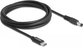Delock - Stromkabel - USB-C (M) zu Gleichstromstecker 5,5 x 2,1 mm (M) - 20 V - 3 A - 1.5 m - Schwarz (87977)