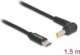 Delock - Stromkabel - USB-C (M) zu Gleischstromstecker 5,5 x 3.0 mm (M) - 20 V - 3 A - 1.5 m - Schwarz