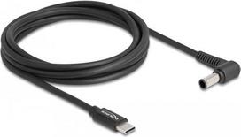 Delock - Stromkabel - USB-C (M) zu Gleichstromstecker 6,0 x 4,3 mm (M) gewinkelt - 20 V - 3 A - 1.5 m - Schwarz