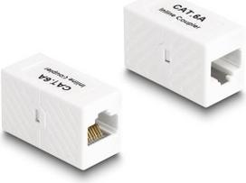 Delock Adapter RJ45 Buchse zu RJ45 Buchse Cat.6A UTP weiß (88134)