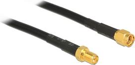 DeLOCK - Antennenverlängerungskabel - HF - RP-SMA (M) - RP-SMA (W) - 1,0m - (CFD-200) - Schwarz (89423)
