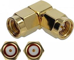 DeLOCK 10 GHz - Antennenadapter - SMA (M) bis RP-SMA (M) gewinkelt - Gold (89951)