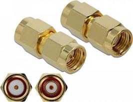 DeLOCK 10 GHz - Antennenadapter - RP-SMA (M) bis SMA (M) - Gold (89971)