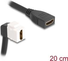 Delock - HDMI-Kabel - HDMI weiblich zu HDMI weiblich abgewinkelt, Keystone - 20cm - Schwarz / Weiß - unterstützt 8K 60 Hz (7680 x 4320) (90321)