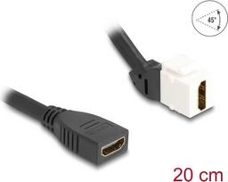 Delock - HDMI-Kabel - HDMI weiblich abgewinkelt, Keystone zu HDMI weiblich - 20cm - Schwarz / Weiß - unterstützt 8K 60 Hz (7680 x 4320) (90322)