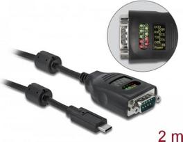 Delock - Serieller Adapter - USB-C - RS-232 x 1 - Schwarz (90414)