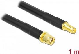 DeLOCK - Antennenkabel - RP-SMA (S) bis RP-SMA (R) - 1 m - Koax - Schwarz
