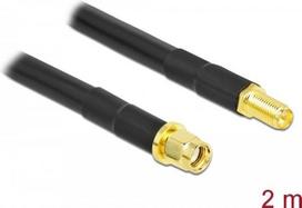 DeLOCK - Antennenkabel - RP-SMA (S) bis RP-SMA (R) - 2,0m - Koax - Schwarz (90464)