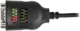 Delock USB Type-A to Serial DB9 Adapter with 9 LED RS-232 Tester - Serieller Adapter - USB - RS-232 x 1 - Schwarz (90497)
