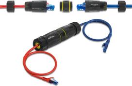 Delock Kabelverbinder RJ45 Buchse zu Cat.7 mit M23 Gewinde IP68 staub- und (90816)
