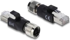 Delock M12 Adapter X-kodiert 8 Pin Buchse zu RJ45 Stecker schwarz (90834)