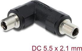 Delock Hohlstecker Adapter DC 5.5 x 2.1 mm Buchse auf mit Gewinde gewinkelt (90942)