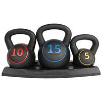Kettlebell svarmenų rinkinys 5/10/15 lb su neslystančia rankena, 1 rinkinys