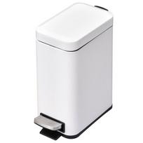 HOMCOM Šiukšliadėžė su pedalu, 5 l, su dangčiu ir pedalu, vidinė šiukšliadėžė, metalinė, balta, 29,2x14x32 cm, skirta svetainei, biurui