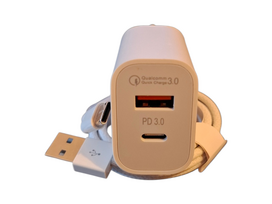 Telefono pakrovejas 20W + laidas usb - usb type c 100cm (baltas)