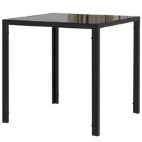 Valgomojo stalas 4 asmenims iš grūdinto stiklo, 75 x 75 x 75 cm, juodas
