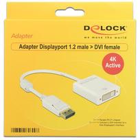 DELOCK Adapterkabel DisplayPort 1.2 Stecker > DVI 24+5 Buchse weiss 4K Aktiv