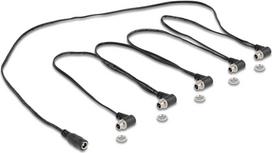 Delock DC Splitter Kabel 1 x Buchse gerade zu 5 5.5 2.1 mm 90° gewinkelt zum (90122)