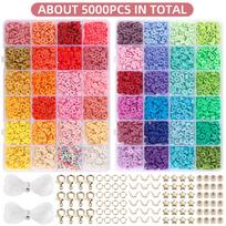 Clay Bead Spinner, Fast Electric Bead Spinner Kit - 48 Colors Flat Clay Beads-Jewelry Making, DIY Waist Beads,Bracelets,Necklace