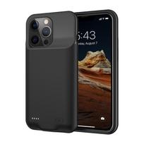 B98S 6500mAh Įkraunama prailginta baterija Minkštas TPU kraštas Mobiliojo telefono įkrovimo dėklas Korpusas iPhone 13 Pro 6.1 colio rožinė