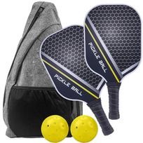 Pickleball raketės rinkinys - Grafito anglies pluošto Usapa patvirtintos lengvos raketės rinkinys vidaus ir lauko pratimams bet kokio amžiaus žmonėms