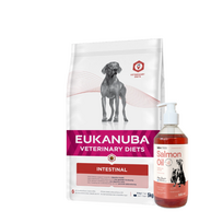 EUKANUBA Intestinal Dog 5kg + LAB V Lašišų aliejus šunims ir katėms 500ml