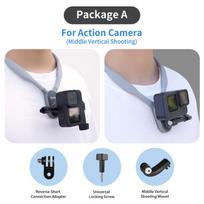 Silikono kaklo laikiklis, skirtas GoPro Hero 12 11 10 9 8 7 6 Insta360 DJI Osmo Action išmaniojo telefono magnetinio veikimo priedai No Phone Clip
