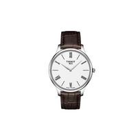 TISSOT Junya Kolekcija Kvarcinis Mechanizmas Mados Tendencija Vyriški Laikrodžiai Laikrodis 39mm Baltas Ciferblatas Nerūdijančio Plieno Dėklas T063.409.16.018.00 Brown Strap